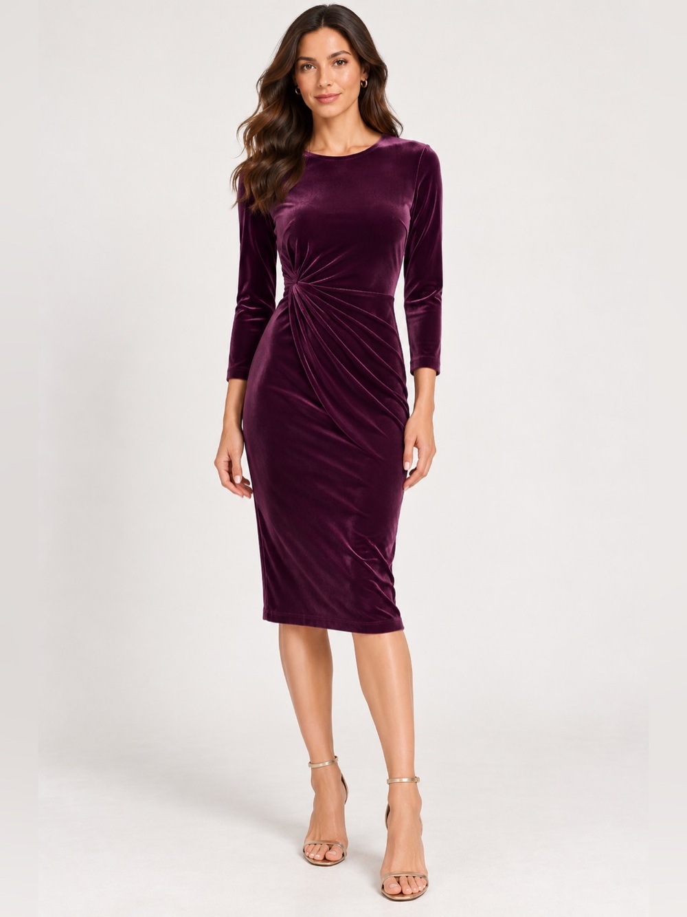 Banana Republic Eggplant Purple Velvet Dress Size 6 NWT
